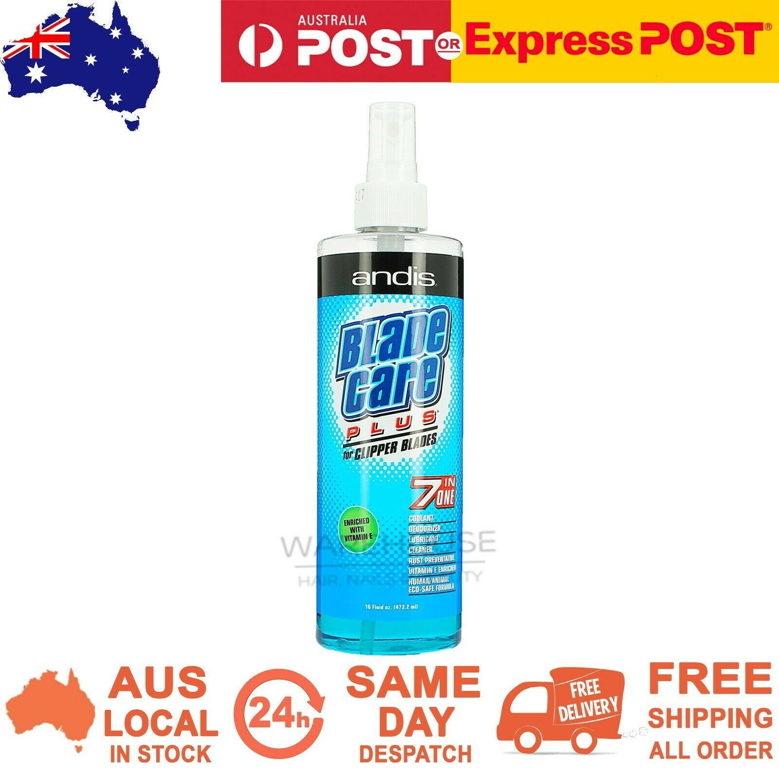 Andis Blade Care Plus 7 in 1 Cool Clipper Trimmer Cleaner Coolant Spray