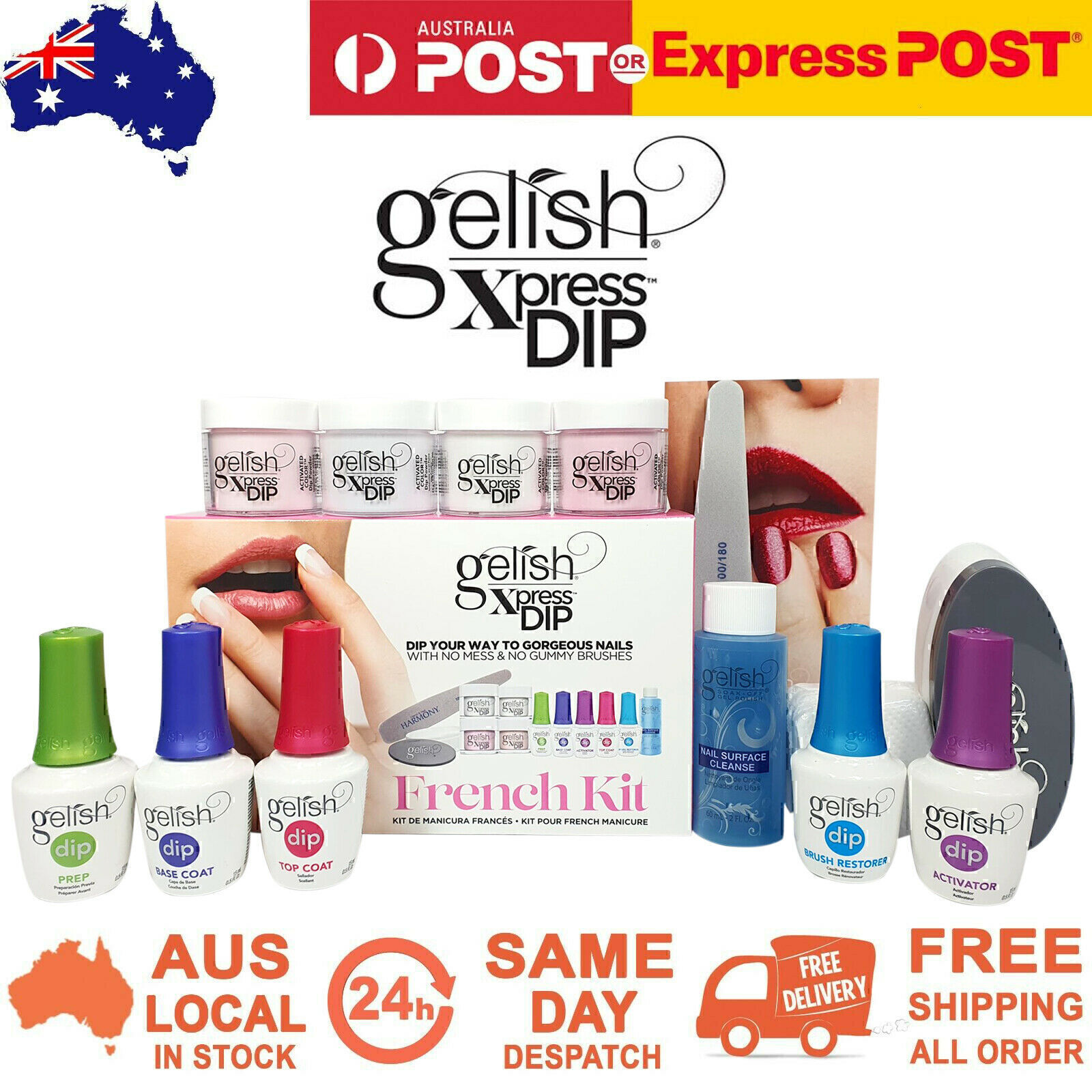 Gelish Xpress Dip Dipping Powder SNS French Kit Nail System - New ...