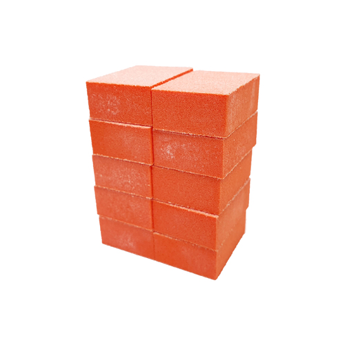 Buffer Mini 2 Way Sanding File Block Orange White Grit 100/120 10 pcs