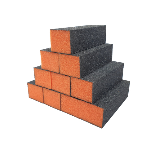 Buffer 3 Way Sanding File Block Orange Black Grit 80/100 10 pcs
