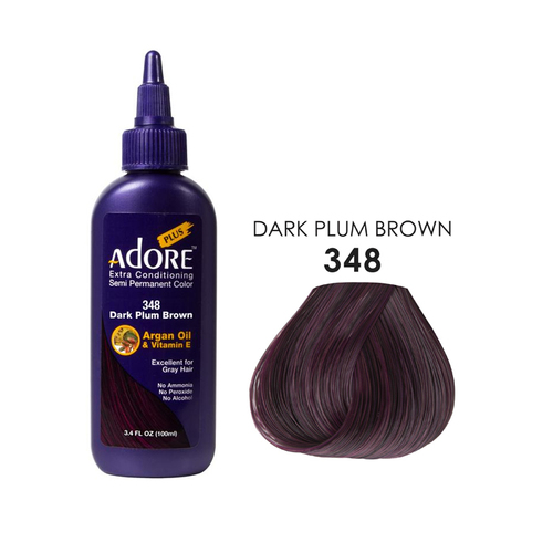 Adore Plus Semi Permanent Hair Colour - 348 Dark Plum Brown 100ml