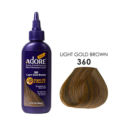 (Last stock) Adore Plus Semi Permanent Hair Colour - 360 Light Gold Brown 100ml
