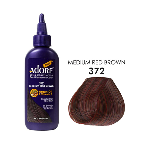 Adore Plus Semi Permanent Hair Colour - 372 Medium Red Brown 100ml
