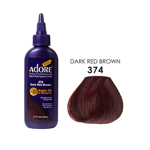 Adore Plus Semi Permanent Hair Colour - 374 Dark Red Brown 100ml