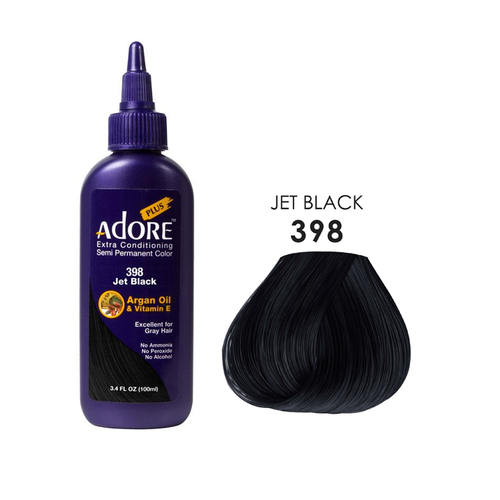 Adore Plus Semi Permanent Hair Colour - 398 Jet Black 100ml