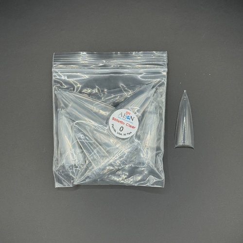 AEON - Stiletto Clear Nail False Tips Extension Refill Size 0 (50pcs)
