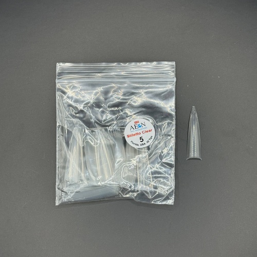 AEON - Stiletto Clear Nail False Tips Extension Refill Size 5 (50pcs)