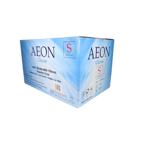AEON - Vitals Easy Fit Latex Powder Free Gloves Size S Small 1000pcs (Box of 10)