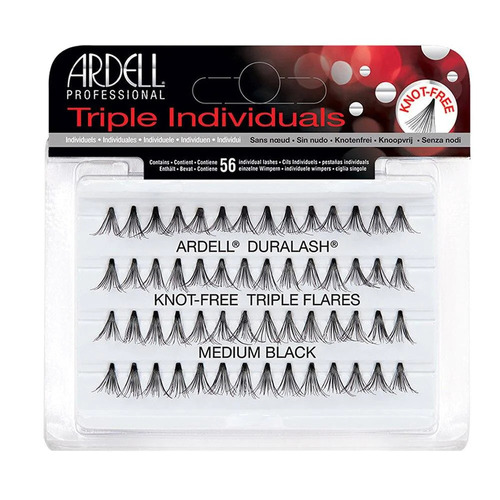 ARDELL - Triple Individuals - Knot Free Triple Flares - Medium Black Lashes