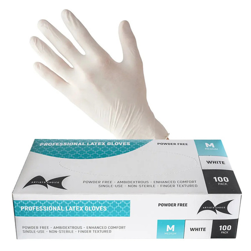 Artist Choice - Latex Powder Free Gloves Size M (Medium) 1000pcs (Box of 10)