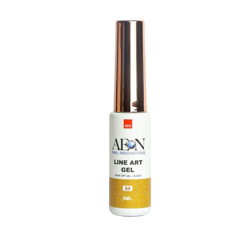 AEON - Nail Line Art UV LED Gel Polish - 04 Gold Glitter 8ml
