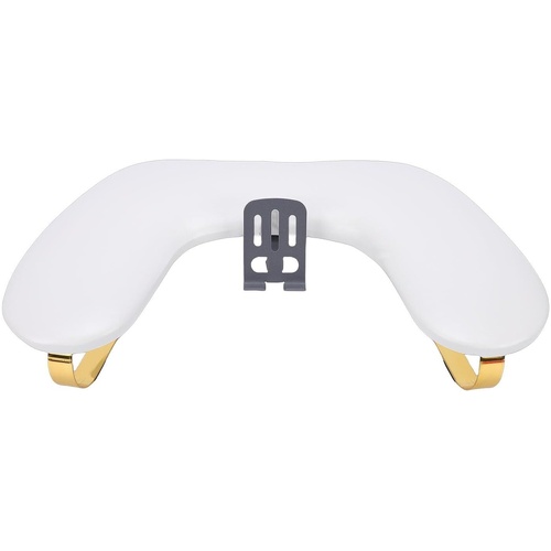 Arm Rest U Shaped Nail Manicure Table PU Leather 15° Angle Cushion White