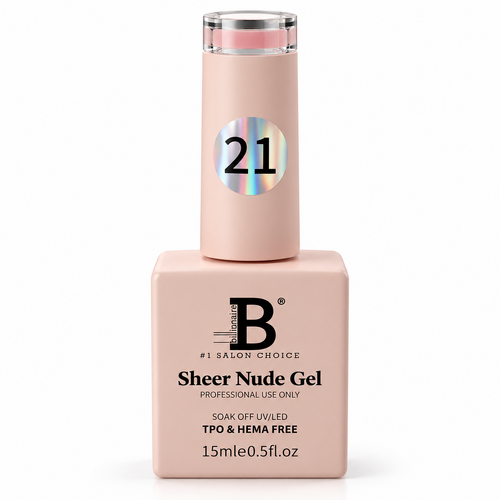 Billionaire Sheer Nude Gel Nail Polish Colour 21 - HEMA Free & TPO Free – 15ml