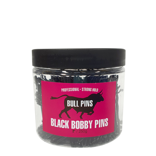 Bull Pins - Strong Hold Hair Tie Bobby Pins Black 2" 250g
