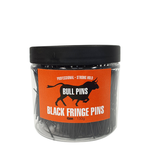 Bull Pins - Strong Hold Hair Tie Fringe Pins Black 45mm 150g
