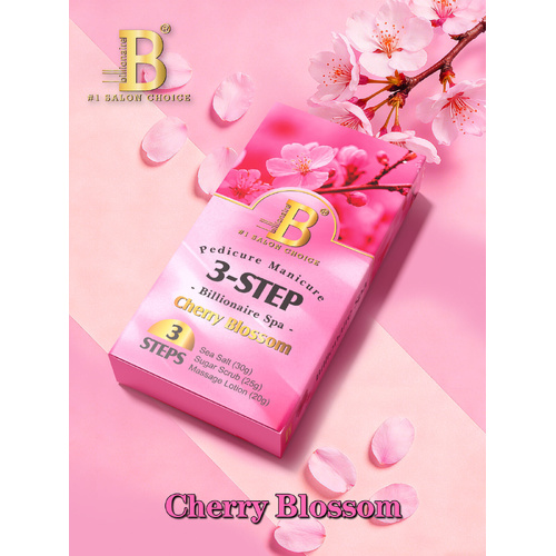 Billionaire Spa Nail Pedicure Kit 3 Steps - Cherry Blossom