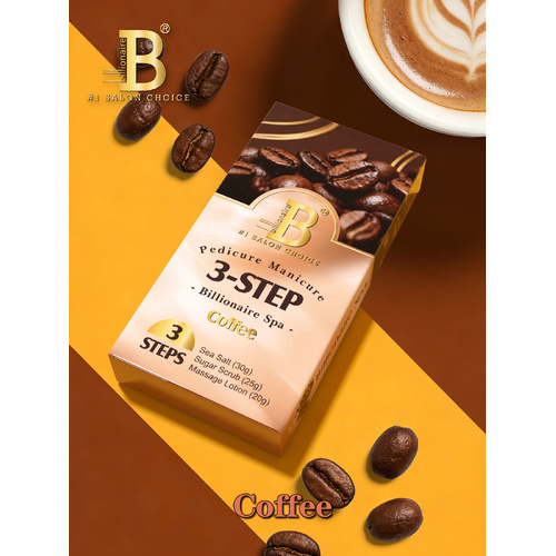 Billionaire Spa Nail Pedicure Kit 3 Steps - Coffee