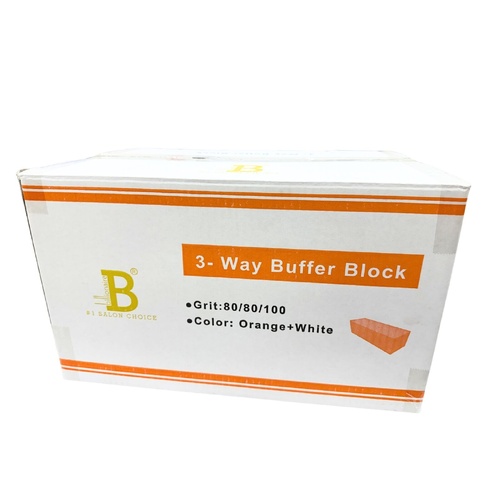Billionaire - Nail Buffer Block 3 Way Orange White 80/100 500pcs