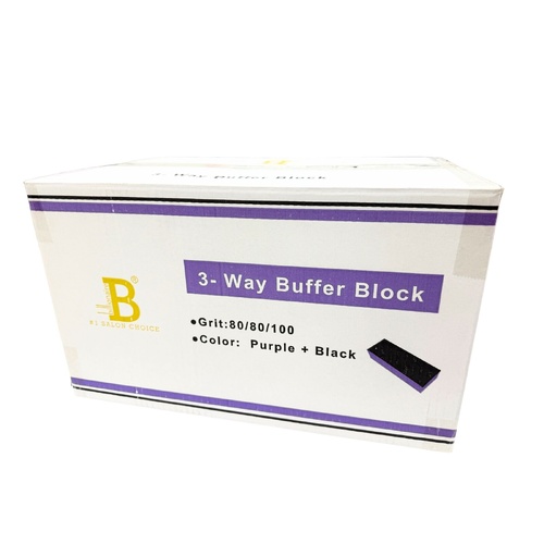 Billionaire - Nail Buffer Block 3 Way Purple Black 80/100 500pcs