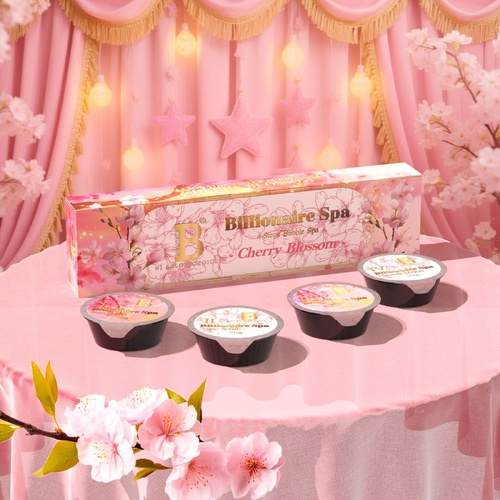 Billionaire Bubble Spa Nail Deluxe Pedicure Kit 4 Steps - Cherry Blossom