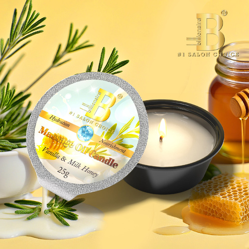 Billionaire Candle Massage Oil Nail Deluxe Pedicure Spa 25g - Vanilla & Milk Honey
