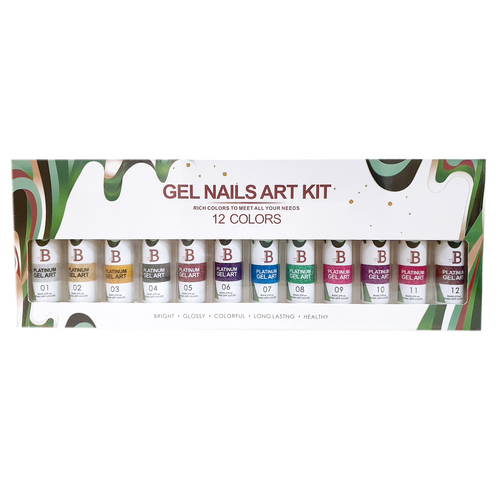 Billionaire - Nail Liner Art UV LED Gel Polish Glitter Kit - 12 Colors 8ml