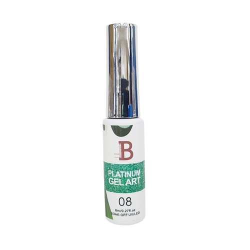Billionaire - Liner Art UV LED Nail Gel Polish Platinum - 08 Green Glitter 8ml