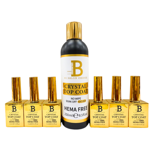 Billionaire - Crystal No Wipe Nail Gel Top Refill 8oz 250ml - HEMA Free