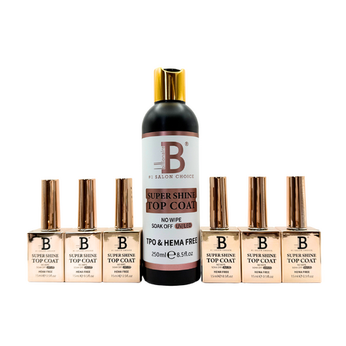 Billionaire - Super Shine No Wipe Nail Gel Top Refill 8oz 250ml - HEMA Free