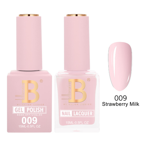 Billionaire 009 Strawberry Milk - Imperial Collection Gel & Lacquer Duo 15ml
