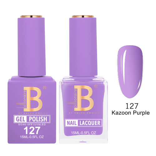 Billionaire 127 Kazoon Purple - Imperial Collection Gel & Lacquer Duo 15ml