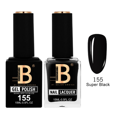 Billionaire 155 Super Black - Imperial Collection Gel & Lacquer Duo 15ml