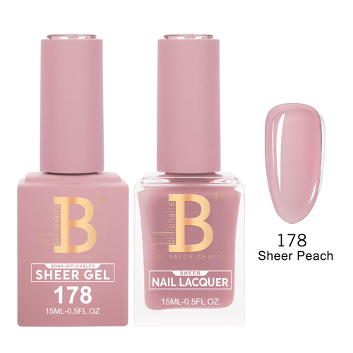 Billionaire 178 Sheer Peach - Imperial Collection Gel & Lacquer Duo 15ml