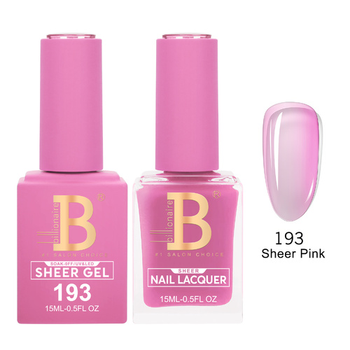 Billionaire 193 Sheer Pink - Imperial Collection Gel & Lacquer Duo 15ml