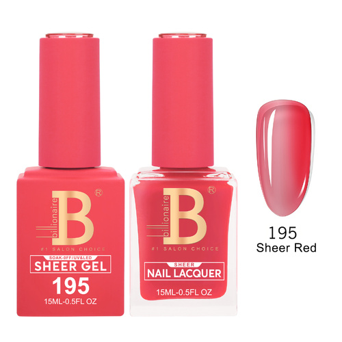 Billionaire 195 Sheer Red - Imperial Collection Gel & Lacquer Duo 15ml