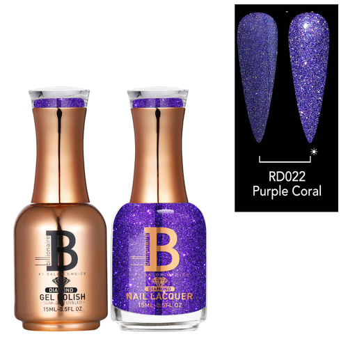 Billionaire Diamond Gel & Lacquer Duo - 022 Purple Coral 15ml