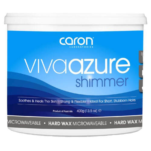 Caronlab Viva Azure Shimmer Hard Hot Wax Microwaveable 400g