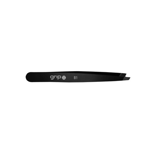 Caronlab Grip Professional Slanted Tip Tweezer Matte Black B1