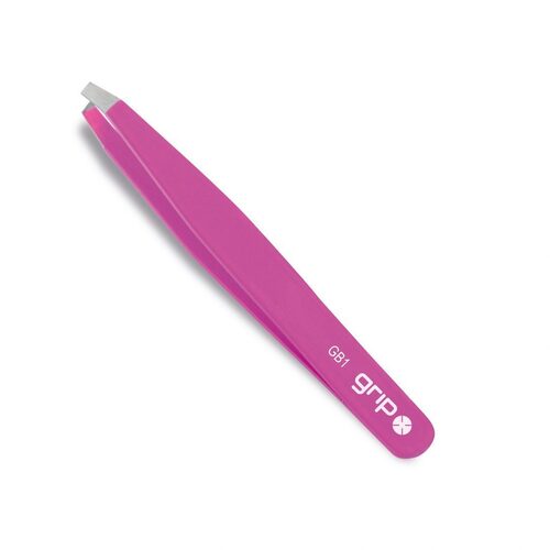 Caronlab Grip Professional Slanted Tip Tweezer Bright Pink GB1
