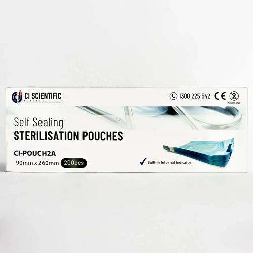 CI Scientific - Self Sealing Sterilisation Pouch 90mm x 230mm - 200pcs