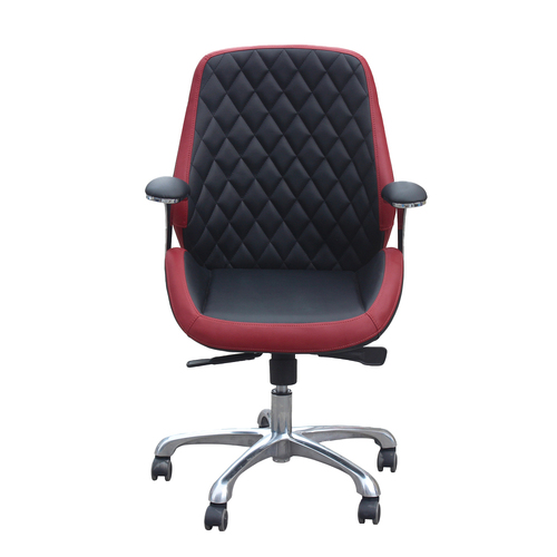 Salon Customer Chair Arm Rest Round 3219B Hydraulic Swivel Leather PU Burgundy