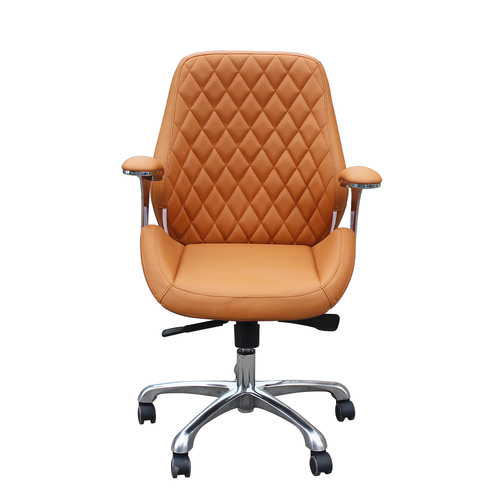 Salon Client Chair Arm Rest 3219B Hydraulic Massage Swivel Leather PU Cappuccino