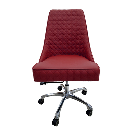 Nail Salon Customer Chair 8117W Hydraulic Swivel Leather PU Burgundy