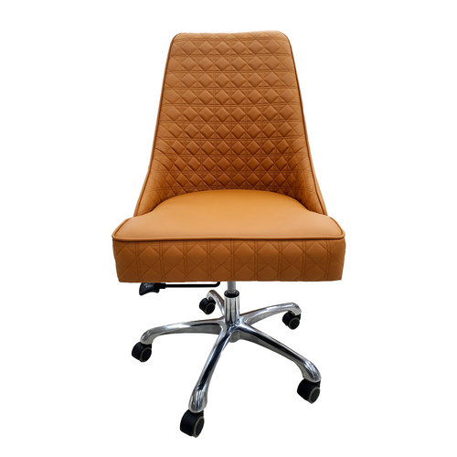 Nail Salon Customer Chair 8117W Hydraulic Swivel Leather PU Cappuccino