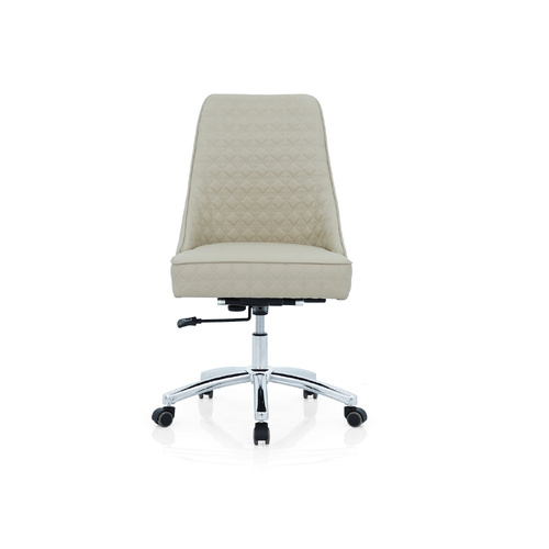 Nail Salon Customer Chair 8117W Hydraulic Swivel Leather PU Khaki