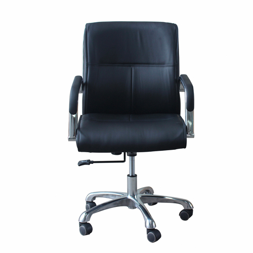 Salon Customer Chair Arm Rest Round 823 Hydraulic Swivel Leather PU Black