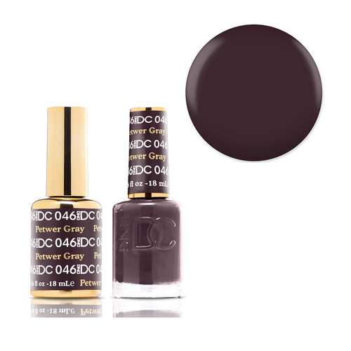 DND 046 Pewter Gray - DC Collection Gel & Lacquer Duo 18ml