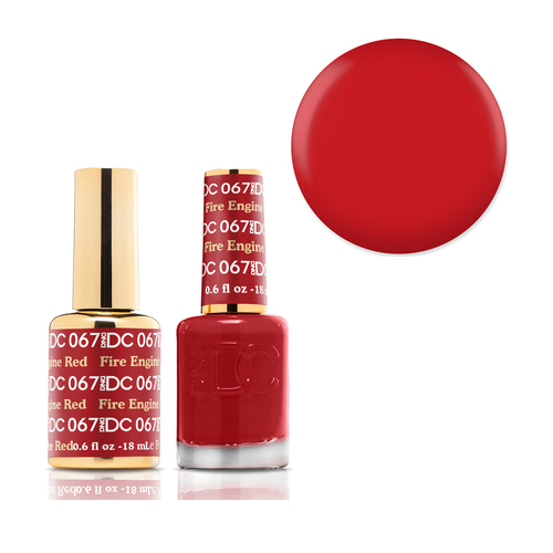 DND 067 Fire Engine Red - DC Collection Gel & Lacquer Duo 18ml