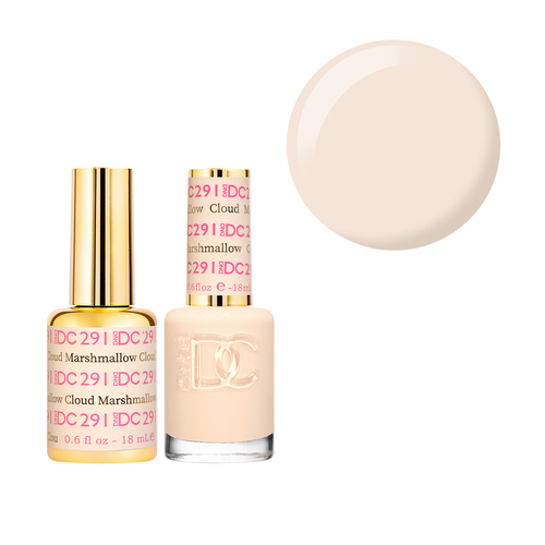 DND 291 Marshmallow Cloud - DC Collection Nail Gel & Lacquer Polish Duo 18ml