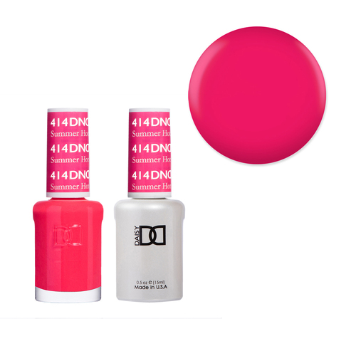 DND 414 Summer Hot Pink - Daisy Collection Gel & Lacquer Duo 15ml